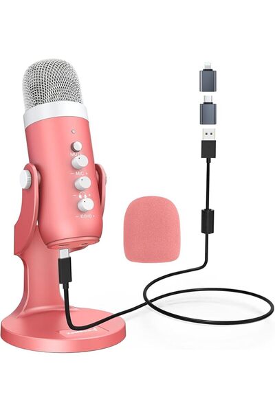 zealsound Podcast Microphone, Noise Cancellation Mic with Gain, Volume Adjust...