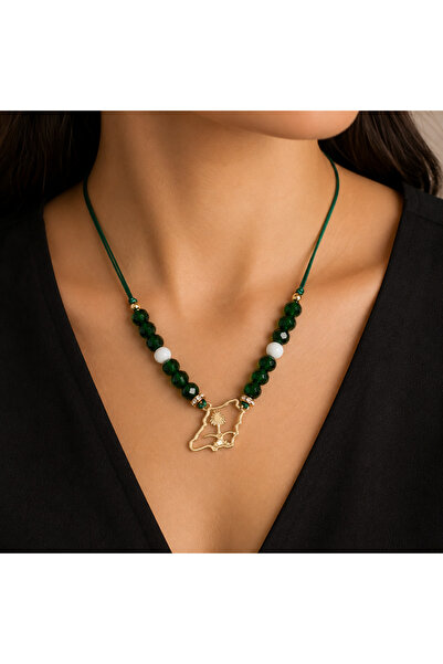 wafra store 12Pcs Saudi Arabia Map Necklaces for National Day - Green String ...