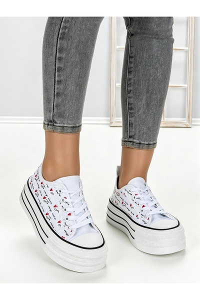 Red Jin Women's white sneakers made of textile material Ecavira