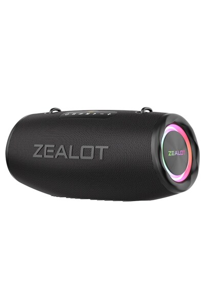 zealot Boxă portabilă wireless, mini, S87, 80W, Lumini RGB, Negru