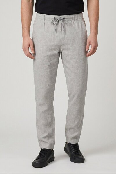 Tenth + Ocean Men Regular Fit Plain Straight Pants, Grey