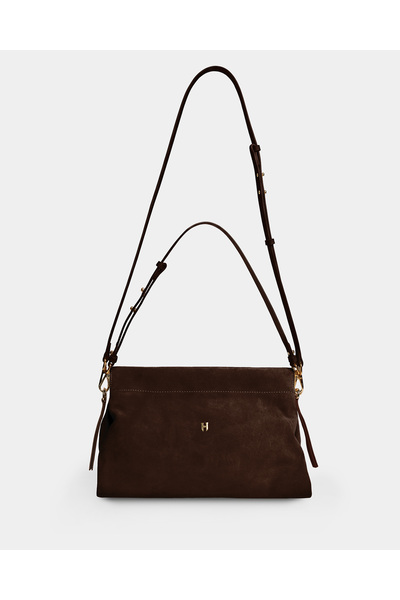 HELMBROOK London Audrey Nubuck Stylish Daily Office Special Occasion Women's Handbag - Brown