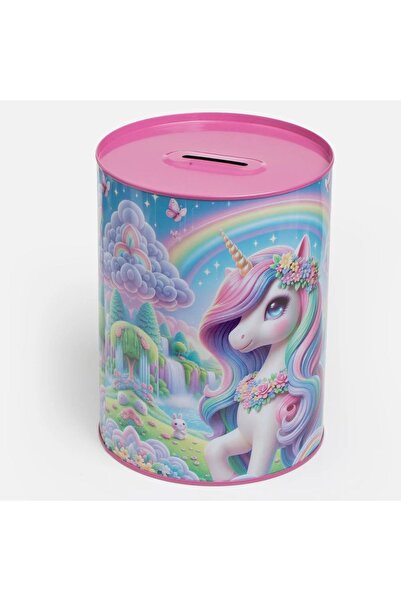 OEM Pușculiță metalică Unicorn Curcubeu Ø12x16cm