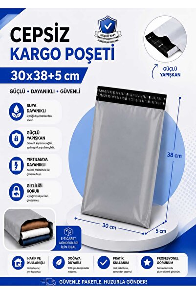 Cepsiz Kargo Poşeti 30x38x5 cm 100 Adet