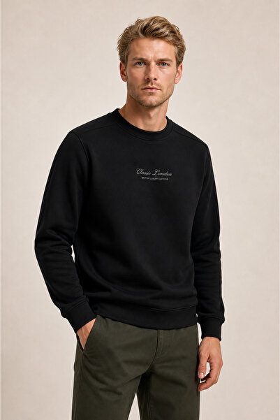 Redline Clavin Men's Regular Fit New Season Cotton Sweatshirt Black