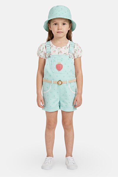 Little Lass Kids Girl 2 Pieces Allover Print Top And Rompers With Bucket Hat ...