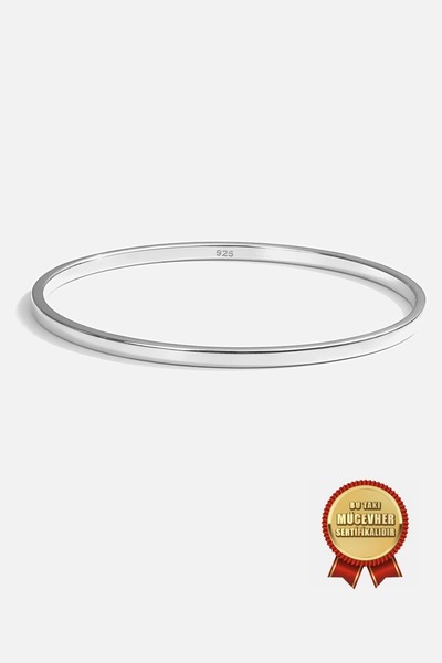 MEKS JEWELS 925 Ayar Gümüş 3 mm Yatırımlık Ray Bilezik