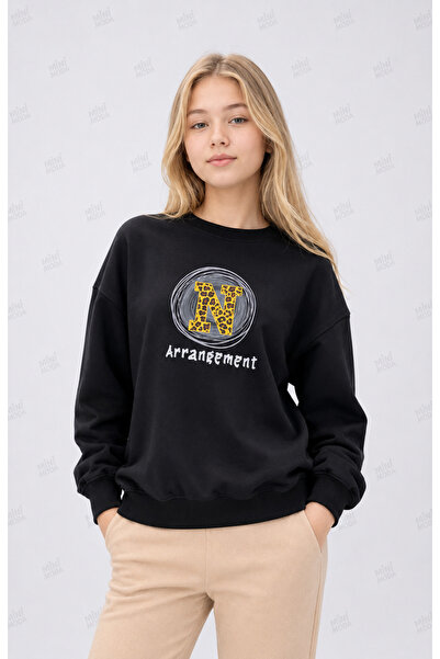 Minimoda Kids Leopard N printani oversize sweatshirt