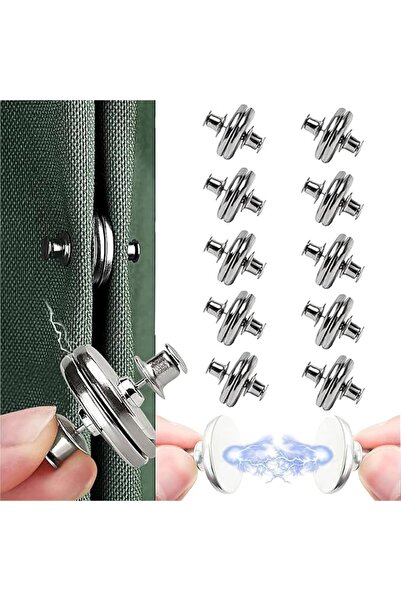 DIWANSA Curtain Magnets Closure, 10 Pairs Magnetic Curtain Clips, Strong Magn...