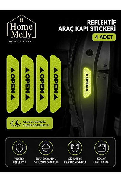 btm home Reflective Car Door Sticker - 4 Pieces Self-Adhesive Stickers