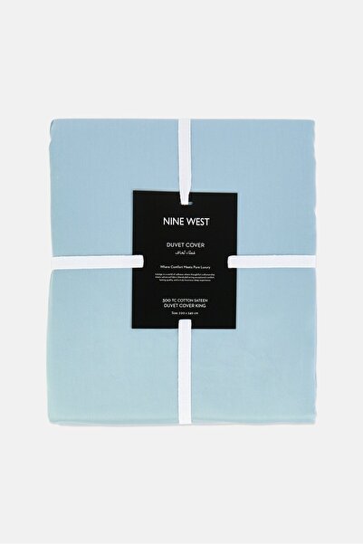 Nine West King Size Plain Duvet Cover, Blue