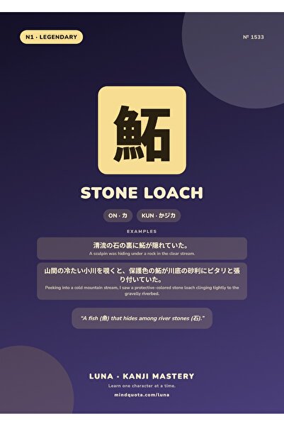 OEM Αφίσα Ινφογραφίκας Loach Stone Kanji, Ιαπωνικό Σχέδιο, Χαρτόνι 250γρ., A4