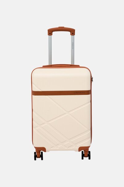 London Fog 20 Inch Hardshell Cabin Spinner Luggage, Cream