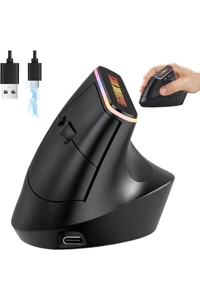 MIKUER 2.4GHz Ergonomic Mouse，Wireless Bluetooth Vertical Mouse，Optical Track...
