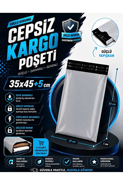 Genel Markalar Cepsiz Kargo Poşeti 35*45*5 cm 100 Adet