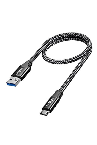 Fasgear USB C Cable 1.65ft, USB A to Type C 3.2 Gen 2 Cord (50cm, Black)
