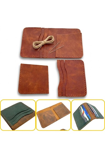 ipekbazaar DIY Koza Leather Wallet Making Set, DIY Handmade Horizontal Men's ...
