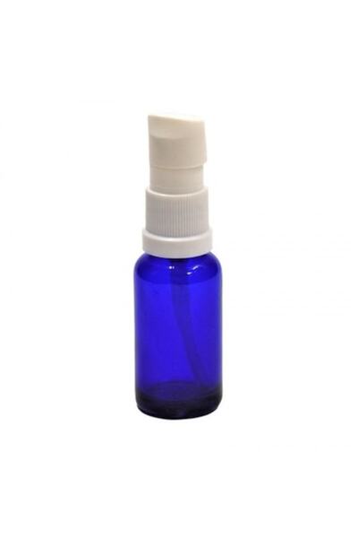 OEM Sticlă albastră cu pompă pentru uleiuri, pompă de ulei albă, 20ml