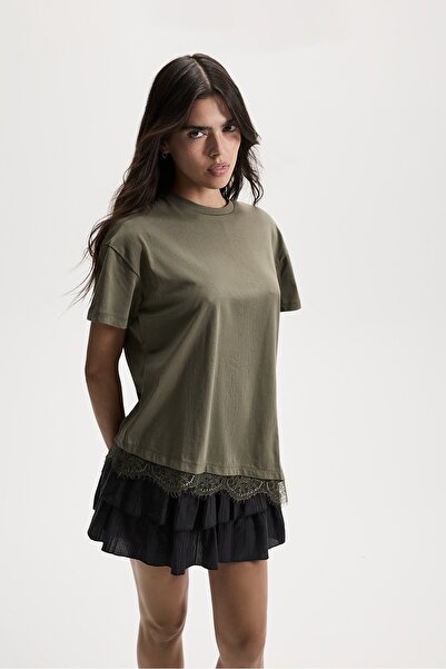 LEFTIES Dantel detaylı t-shirt