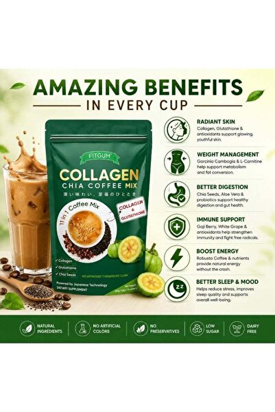 Fitgum Collagen and Chia Coffee Blend with Collagen and Glutathione |   Insta...