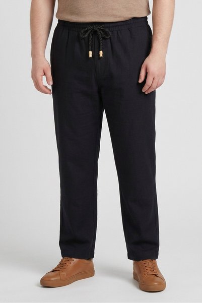 Cabana Men Regular Fit Plain Straight Pants, Black