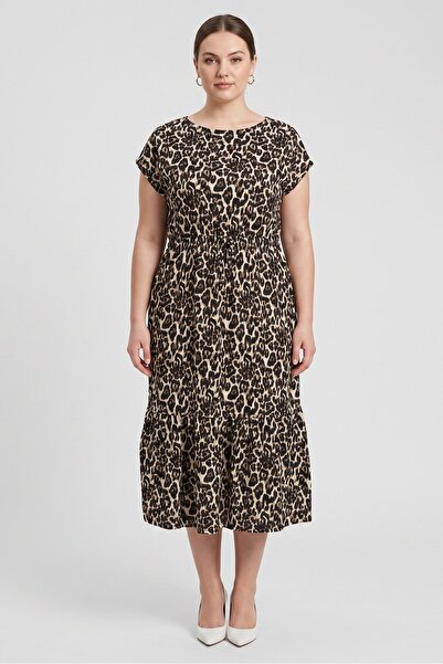 Threadbare Women Animal Print Midi Dress, Multicolor