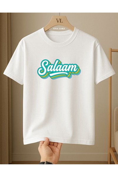 VİVA LORA Saudi Arabia Salaam Printed 100% Cotton Crewneck Regular Unisex T-S...