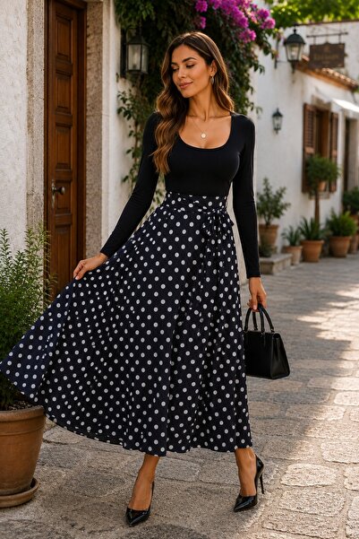 moda wanilia Κομψό και άνετο γυναικείο μακρύ φόρεμα με τετράγωνο γιακά και ζώ...