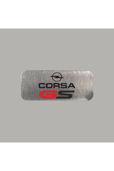 CRF Reklam Opel Corsa GS Metal Etiket 3x7 cm Arkası Yapışkanlı