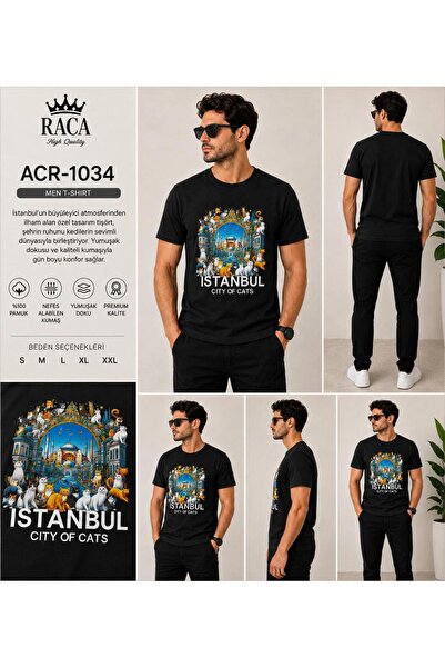 Erkek/Unisex Regular Fit Normal Kesim %100 Pamuklu Yumuşak Dokulu Emprime İstanbul Baskılı Tişört