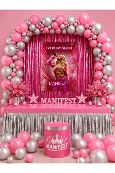 snowparty Manifest Decoration Curtain Table Skirt Poster Birthday Party Suppl...