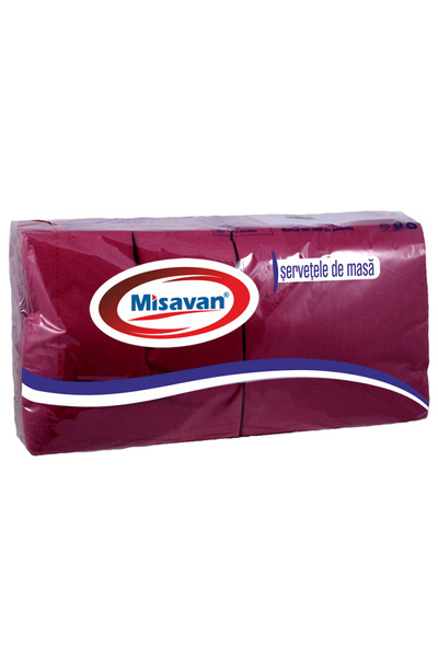 Misavan Servetele masa 33*33cm, 2 straturi, 250 buc/ set, BURGUNDY