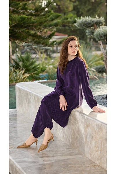 MissWhence Elegant Textured Silk Two-Piece Set