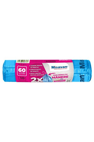 Misavan Saci menajeri colectare selectiva 60l, parfumati, 10 buc, albastri