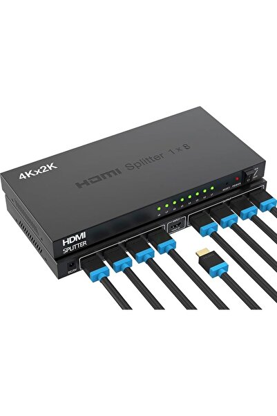 NALACAL UltraHD 4K HDMI Splitter 1 in 8 Out, Multi-Monitor 1x8 HDMI Splitter ...