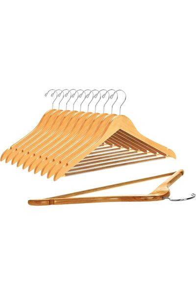 Quality Hangers علاقة ملابس من كواليتي هانجرز مصنوعة من خشب اللوتس بلمسة نهائ...