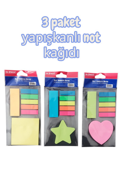 SEYFİKİRTASİYE 3 paket yapışkanlı not kağıdı