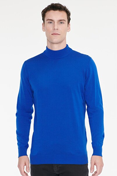 AC&Co / Altınyıldız Classics Men's Saks Anti-Pilling Standard Fit Half Turtle...