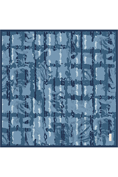 Pierre Cardin Blue 90X90 Silk Crepe Satin Scarf