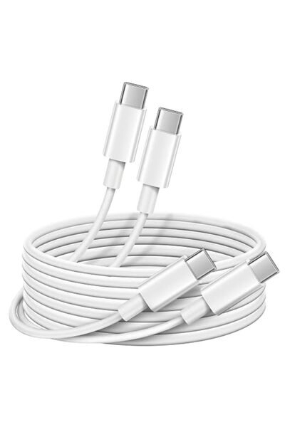 GENERAL كابل USB C إلى USB C لآيفون 15 بطول 6 أقدام، عبوة من قطعتين، سلك شحن ...