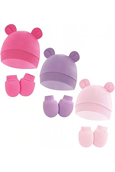 Hannea ® 3Pcs Baby Cap and Matching Mittens Set for Infant Girls 0-6 Month, S...