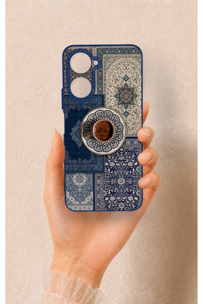 Vip Case Vivo Y18 Compatible Turkish Coffee and Kilim Patterned Silicone Case