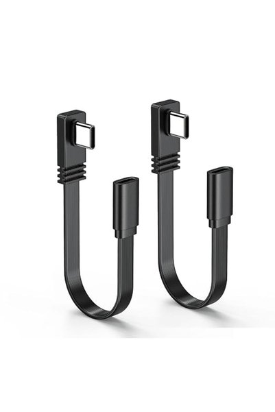 TERRIFI Right Angle USB 2.0 C Adapter, 90 degree USB c Male to Female Extensi...