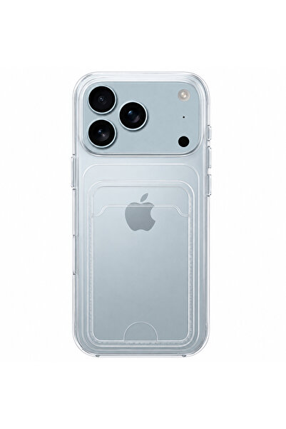 Mopal iPhone 17 Pro Uyumlu Kartlıklı Şeffaf Silikon Kılıf | Yuki Serisi