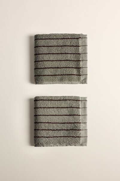 LEFTIES Çizgili yüz havlusu 30 x 50 cm 2'li Pack