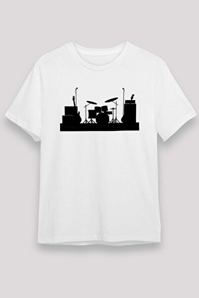 Darkhane Bateri Unisex Printed White T-Shirt - Tshirt