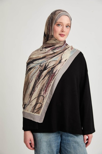 Modakaşmir Canvas Pattern Liva Modal Shawl