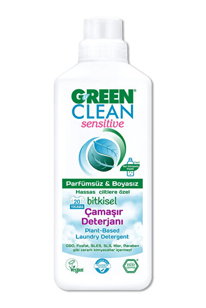 Green Clean Sensitive Parfümsüz Bitkisel Çamaşır Deterjanı 1000 Ml