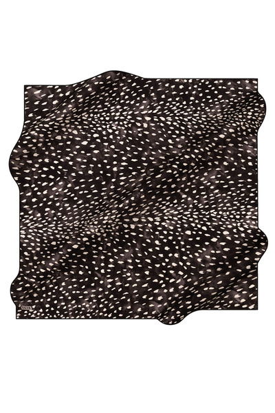 Aker Black 90X90 Silk Twill Scarf