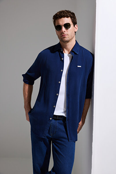 U.S. Polo Assn. قميص جينز رجالي باللون الأزرق الداكن 50323915-DN0023
